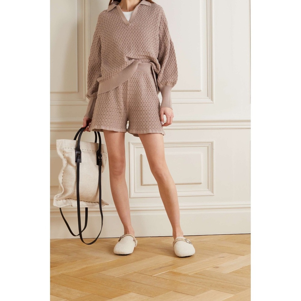 Mr. Mittens Lace Sweater Women's XS Beige Pull On Shorts NWT Casual Lounge